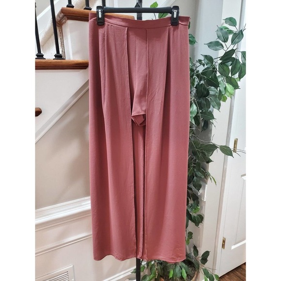 Windsor Pink High Waist Back Zip A-Line Pleated Maxi Skirt With Shorts Size S - Picture 1 of 9